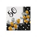 TOVAGLIOLI 50 ANNI ORO E NERO 25x25CM 20PZ (62162)