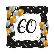 PIATTI BUON COMPLEANNO PRESTIGE 60 ANNI 19X19CM 8PZ (62163)