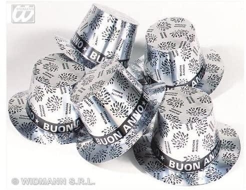 CILINDRO IN CARTONCINO ARGENTO BUON ANNO 1PZ (626-7996Z)