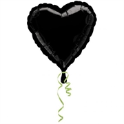 PALLONCINO IN MYLAR CUORE NERO 45CM (68301)