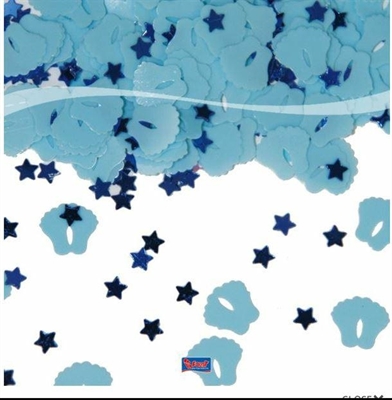 CONFETTI DECORATIVI AZZURRI PIEDINI 14GR (7347-05324)