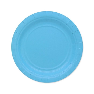 PIATTI TONDI IN CARTONCINO AZZURRO 18CM 25PZ (74046)
