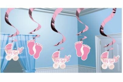 DECORAZIONI NASCITA LEI ROSA CULLA E PIEDINI 5PZ (7409-679656)