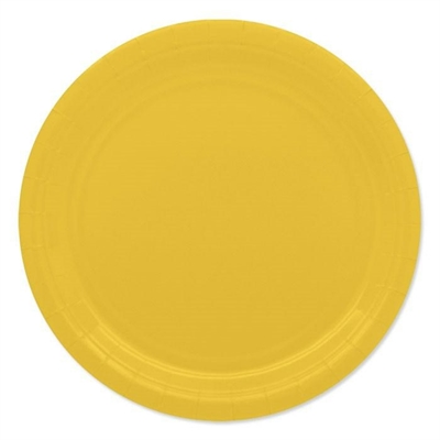 PIATTI TONDI IN CARTONCINO GIALLO 24CM 25PZ (74093)