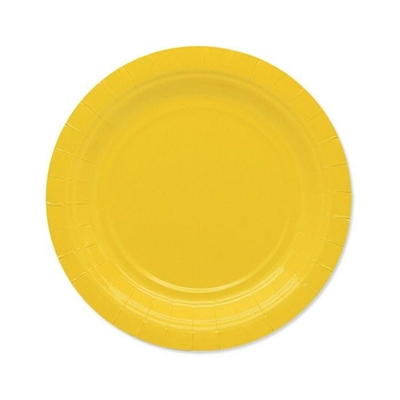 PIATTI TONDI IN CARTONCINO GIALLO 18CM 25PZ (74094)