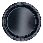 PIATTI TONDI IN CARTONCINO NERO 24CM 25PZ (74254)