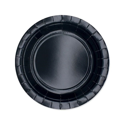 PIATTI TONDI IN CARTONCINO NERO 18CM 25PZ (74255)