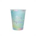 BICCHIERI BUON COMPLEANNO SOFT RAINBOW 200CC 8PZ (74293)