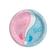 PIATTI IN CARTONCINO GENDER REVEAL PARTY 18CM 8PZ (74300)