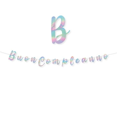 FESTONE BUON COMPLEANNO IRIDESCENTE 300X15CM (74410)