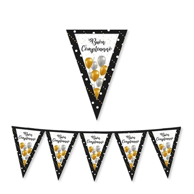 FESTONE BANDIERINE IN CARTA BUON COMPLEANNO PRESTIGE 300X30CM (74421)