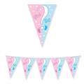 FESTONE BANDIERINE IN CARTONCINO GENDER REVEAL PARTY 300X30CM (74488)