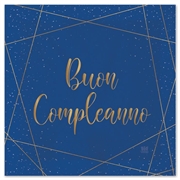 TOVAGLIOLI BUON COMPLEANNO BLU GOLD 33X33CM 20PZ (74551)