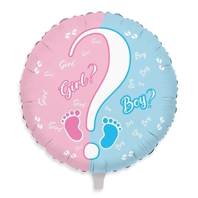 PALLONCINO IN MYLAR GENDER REVEAL PARTY 45CM (74618)