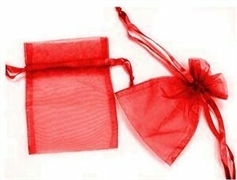 SACCHETTO IN ORGANZA ROSSO 9X12CM 10PZ (762 08)