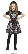 COSTUME  SCHELETRO GOTICO BAMBINA 5-6 ANNI (77645)