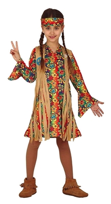 COSTUME BAMBINA HIPPIE TAGLIA 7-9 ANNI (83610)