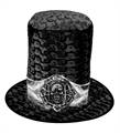 CAPPELLO CILINDRO TESCHIO VELLUTO NERO (85321)