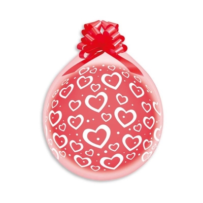 PALLONCINI IN LATTICE REGALO NEL PALLONE CUORI 45CM 25PZ (921687)