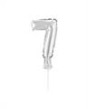 CAKE TOPPER MINI MYLAR NUMERO 7 ARGENTO 13CM CON VALVOLA AUTOMAT (989228-01)
