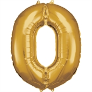 PALLONCINO IN MYLAR ORO NUMERO 0 86CM (9906265)