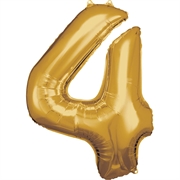 PALLONCINO IN MYLAR ORO NUMERO 4 86CM (9906269)