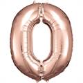 PALLONCINO IN MYLAR ROSEGOLD NUMERO 0 86CM (9906275)