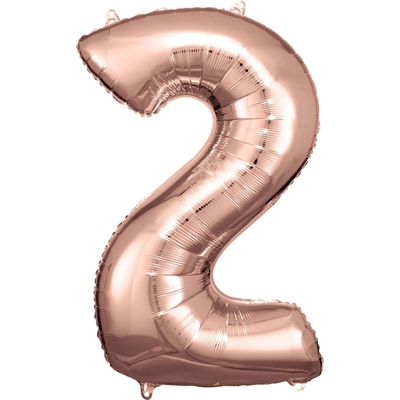 PALLONCINO IN MYLAR ROSEGOLD NUMERO 2 86CM (9906277)