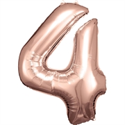 PALLONCINO IN MYLAR ROSEGOLD NUMERO 4 86CM (9906279)