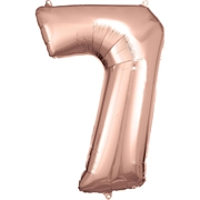 PALLONCINO IN MYLAR ROSEGOLD NUMERO 7 86CM (9906282)