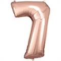 PALLONCINO IN MYLAR ROSEGOLD NUMERO 7 86CM (9906282)