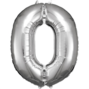 PALLONCINO IN MYLAR ARGENTO NUMERO 0 86CM (9906285)