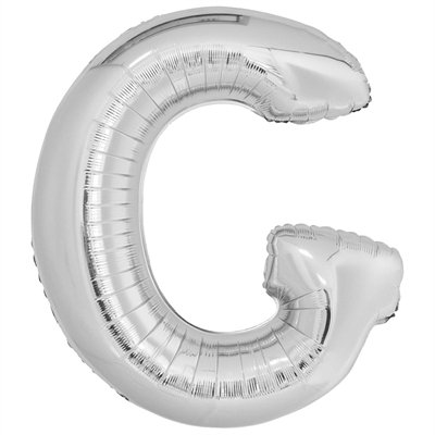 PALLONCINO IN MYLAR LETTERA G ARGENTO 86CM (9909556)