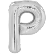 PALLONCINO IN MYLAR LETTERA P ARGENTO 86CM (9909565)