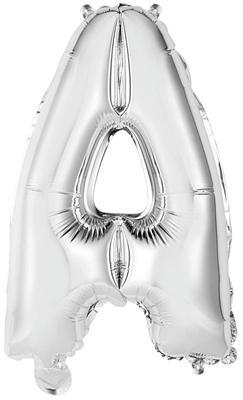 PALLONCINO IN MYLAR LETTERA A ARGENTO 34CM (9909608)