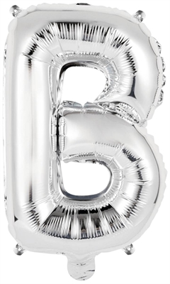 PALLONCINO IN MYLAR LETTERA B ARGENTO 34CM (9909609)