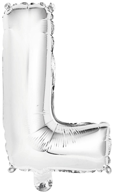 PALLONCINO IN MYLAR LETTERA L ARGENTO 34CM (9909619)