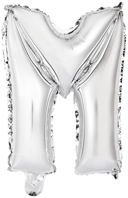 PALLONCINO IN MYLAR LETTERA M ARGENTO 34CM (9909620)