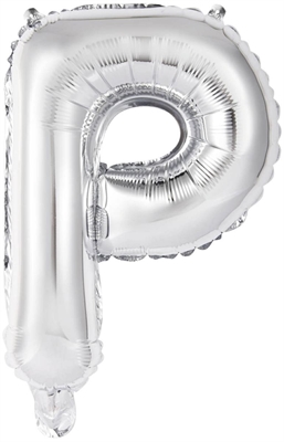 PALLONCINO IN MYLAR LETTERA P ARGENTO 34CM (9909623)