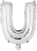 PALLONCINO IN MYLAR LETTERA U ARGENTO 34CM (9909628)