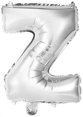 PALLONCINO IN MYLAR LETTERA Z ARGENTO 34CM (9909633)