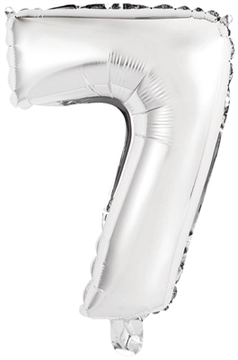 PALLONCINO IN MYLAR NUMERO 7 SETTE ARGENTO 35CM (9909675)