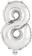 PALLONCINO IN MYLAR NUMERO 8 OTTO ARGENTO 35CM (9909676)