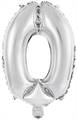 PALLONCINO IN MYLAR NUMERO 0 ZERO ARGENTO 35CM (9909678)