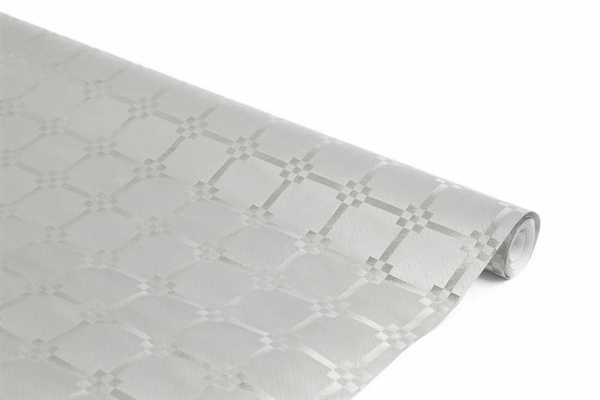 TOVAGLIA IN ROTOLO DAMASCATA IMPERMEABILE ARGENTO 118X500CM (A996-24)