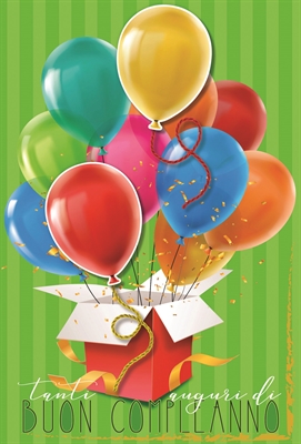 BIGLIETTO AUGURI BUON COMPLEANNO PALLONCINI (BC.6476)