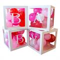 SCATOLE IN CARTA CON LETTERE BABY 30X30X30CM 4PZ (BOR-B703B)