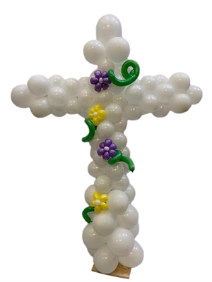 CROCE A QUARTINE CON FIORI COMUNIONE E CRESIMA (COMP 152)