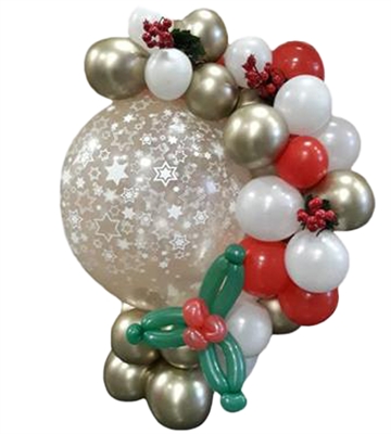 DOPPIA BASE CON PALLONE DECORATO E GARLAND DI NATALE (COMP 160)