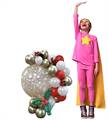 DOPPIA BASE CON PALLONE DECORATO E GARLAND DI NATALE (COMP 160)
